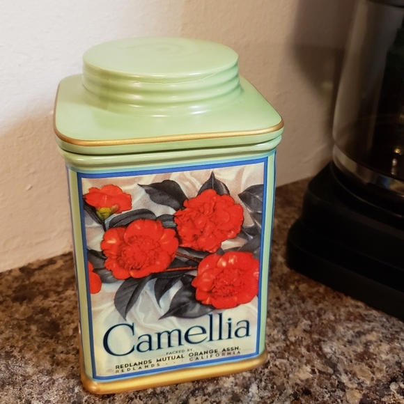 Vintage Oneida Label Collection Tea Candy Cannister Camellia Gifts Floral Coffee - Picture 4 of 9